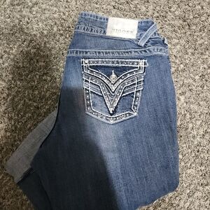 Vigoss Women's Denim Jeans with Embellished Pockets